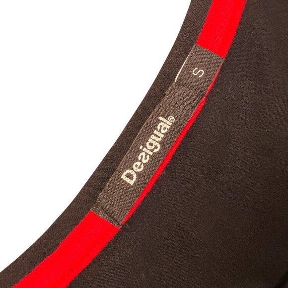 Desigual Black Short Sleeve Mandala Tunic Dress Red White Short Sleeve Size Smal - Picture 10 of 11